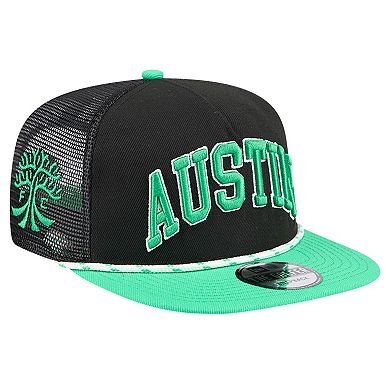 Men's New Era Black Austin FC Throwback Golfer Snapback Hat