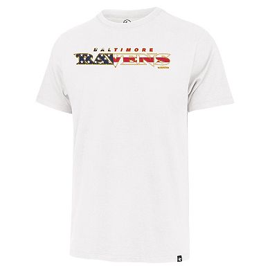 Men's '47 White Baltimore Ravens Flag Script Franklin T-Shirt