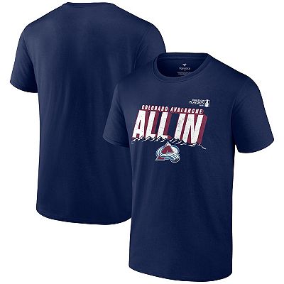 Men s Fanatics Navy Colorado Avalanche 2024 Stanley Cup Playoffs Slogan T Shirt