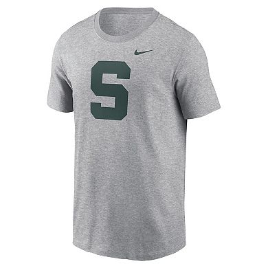 Men's Nike Heather Gray Michigan State Spartans Primetime Alternate Logo T-Shirt