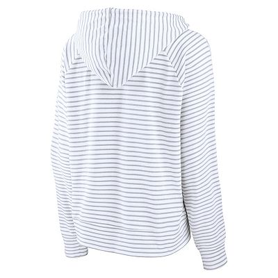 売れ筋商品|||ファナティクス カットソー トップス レディース Women's White/Gray Las Vegas Raiders Striped Notch Neck Pullover Hoodie White, Gray Women's Fanatics White/Gray Las Vegas Raiders Striped Notch