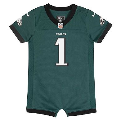 Newborn & Infant Nike Jalen Hurts Midnight Green Philadelphia Eagles Game Romper Jersey