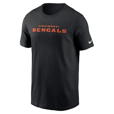 Men's Nike Black Cincinnati Bengals Primetime Wordmark Essential T-Shirt