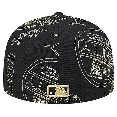 Men's New Era Black Atlanta Braves 59FIFTY Day Allover Fitted Hat