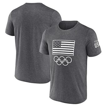Men's Fanatics Heather Charcoal Team USA Podium T-Shirt