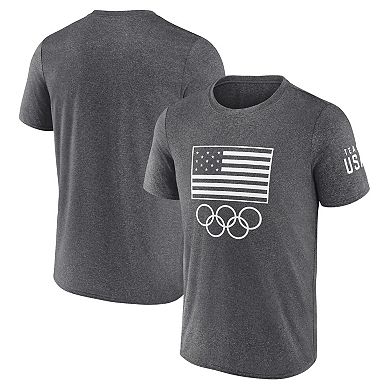 Men's Fanatics Heather Charcoal Team USA Podium T-Shirt