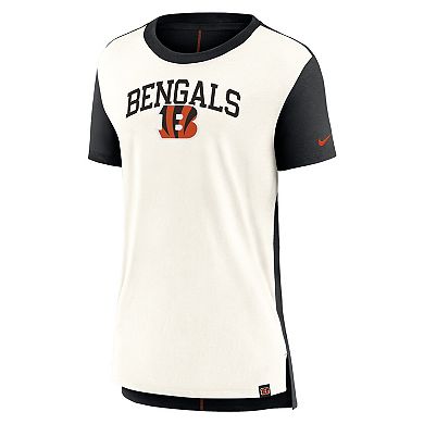Women's Nike Cream/Black Cincinnati Bengals Wordmark Tri-Blend T-Shirt