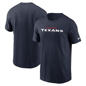 Men's Nike Navy Houston Texans Wordmark Essential T-Shirt