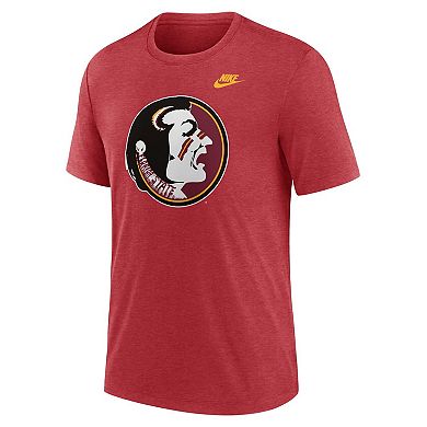 Men's Nike Heather Garnet Florida State Seminoles Blitz Evergreen Legacy Primary Tri-Blend T-Shirt