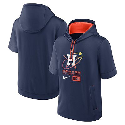 Men s Nike Navy Houston Astros City Connect Color Block Short Sleeve Pullover Hoodie