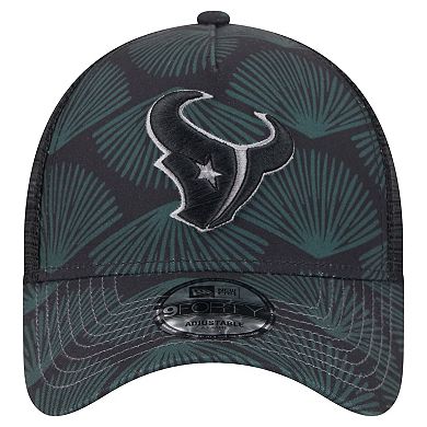 Men's New Era Black Houston Texans Agave Trucker 9FORTY Adjustable Hat