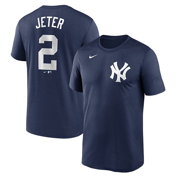 Men s Nike Derek Jeter Navy New York Yankees Legend Name and Number Home T Shirt