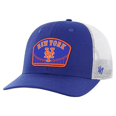 Men's '47 Royal New York Mets Retro Region Patch Trucker Adjustable Hat