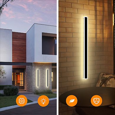 Set Of 2 Rgbw Rectangle Wall Lamp For Indoor&outdoor