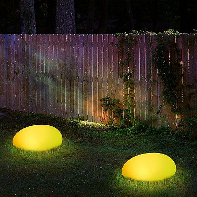 Color Changing Outdoor Solar Cobblestone Lawn Light