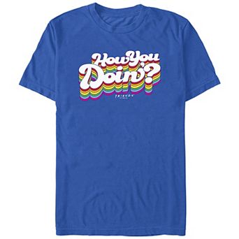 Men's Friends How You Doin' Rainbow Text Graphic Tee