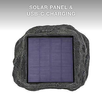Victrola Outdoor Wireless Bluetooth Solar Rock Speaker