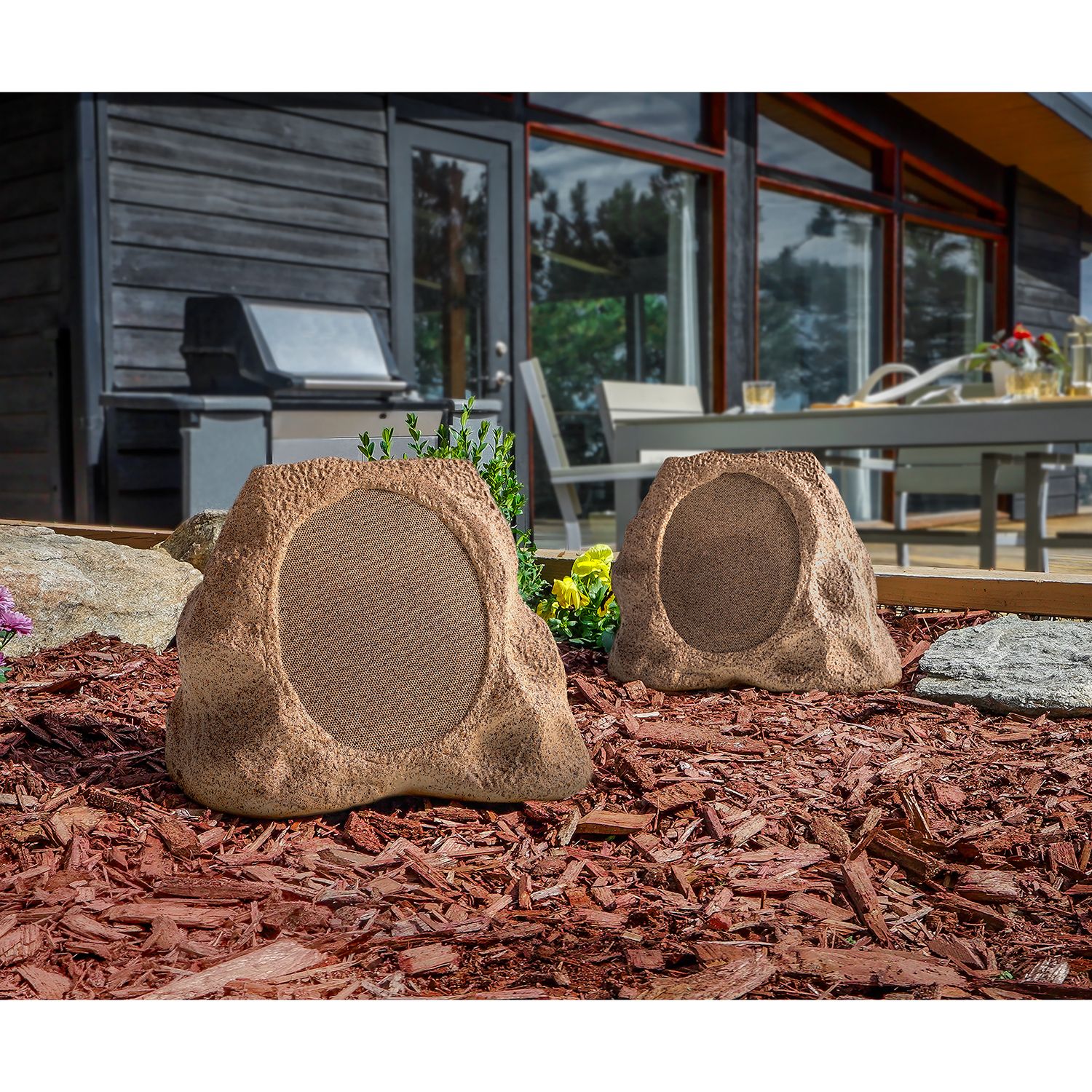 Victrola Outdoor Wireless Bluetooth Solar Rock Speaker