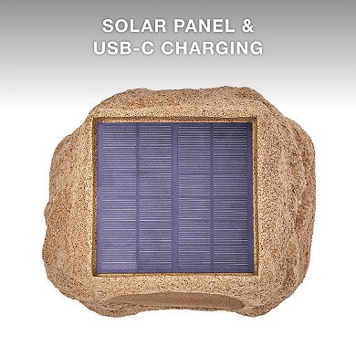 Victrola Outdoor Wireless Bluetooth Solar Rock Speaker