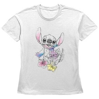 Disney's Lilo & Stitch Women's Floral Sketch Graphic Tee