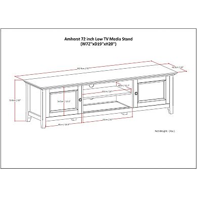 Simpli Home Amherst Low Media TV Stand
