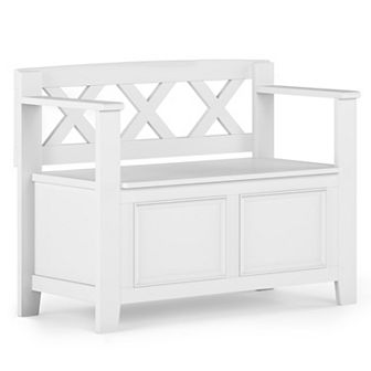 Simpli Home Amherst Small Entryway Hidden Storage Bench