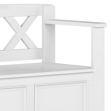 Simpli Home Amherst Small Entryway Hidden Storage Bench