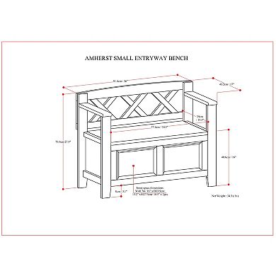 Simpli Home Amherst Small Entryway Hidden Storage Bench
