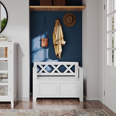 Simpli Home Amherst Small Entryway Hidden Storage Bench