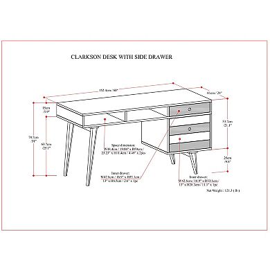 Simpli Home Clarkson 2-Drawer Desk