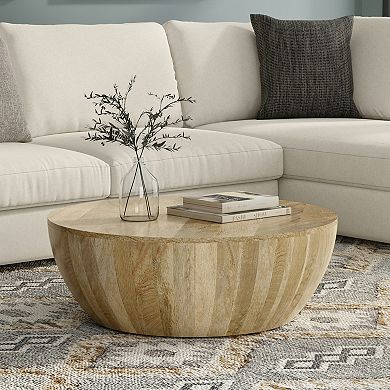 Simpli Home Elmbrook Drum Coffee Table