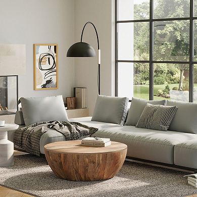 Simpli Home Elmbrook Drum Coffee Table