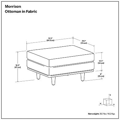 Simpli Home Morrison Mid-Century Modern Table Ottoman
