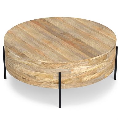 Simpli Home Rayburn Drum Coffee Table
