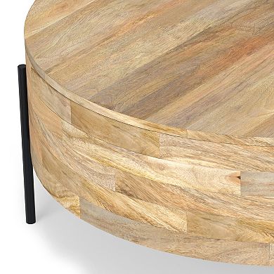 Simpli Home Rayburn Drum Coffee Table
