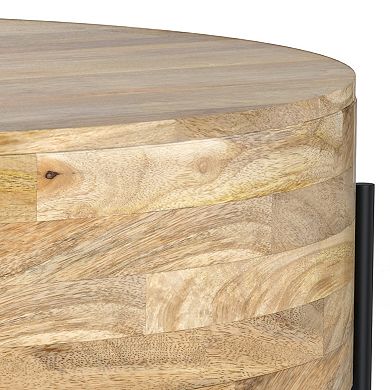 Simpli Home Rayburn Drum Coffee Table