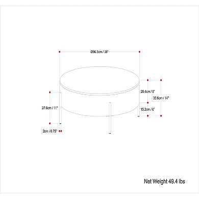 Simpli Home Rayburn Drum Coffee Table