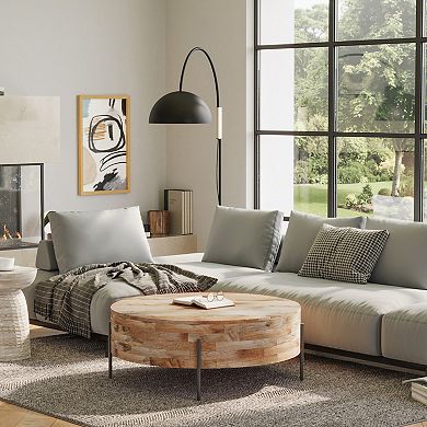 Simpli Home Rayburn Drum Coffee Table