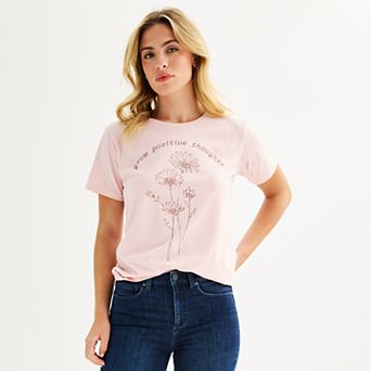 Women's "Grow Positive Thoughts" Wildflower Graphic Tee