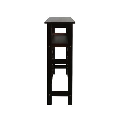 Casual Home Solid Wood 18-Bottle Freestanding Wine Rack with Tabletop and Tray