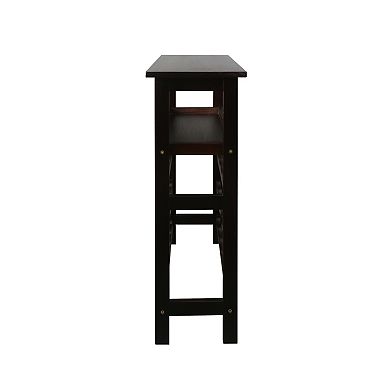 Casual Home Solid Wood 18-Bottle Freestanding Wine Rack with Tabletop and Tray