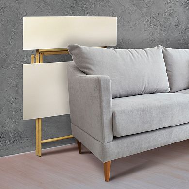 Casual Home Solid Wood 2-tier Folding Laptop Work Desk