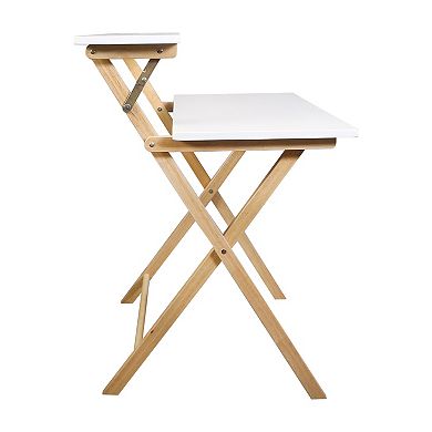 Casual Home Solid Wood 2-tier Folding Laptop Work Desk