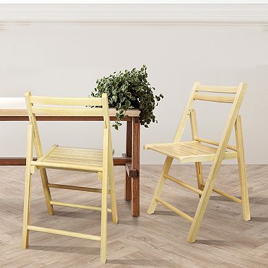 Casual Home Casual Home Natural Finish Wooden Folding Chairs 2-Piece Set