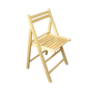 Casual Home Casual Home Natural Finish Wooden Folding Chairs 2-Piece Set