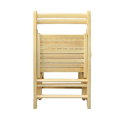 Casual Home Casual Home Natural Finish Wooden Folding Chairs 2-Piece Set