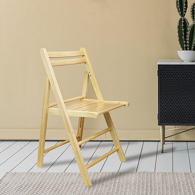 Casual Home Casual Home Natural Finish Wooden Folding Chairs 2-Piece Set