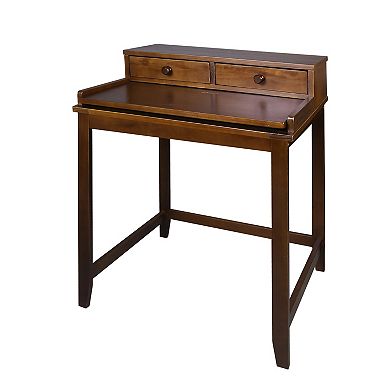 Casual Home Solid Wood Desk with Hutch, Pull-out tray, & Concealed Compartment