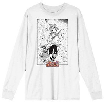 Men's Seven Deadly Sins Meliodas with Demon Mark Long Sleeve Graphic Tee