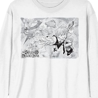 Men's Seven Deadly Sins Meliodas, Elizabeth & Hawk Chapter 1 Long Sleeve Graphic Tee